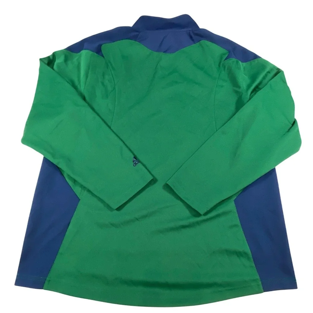 Adidas Notre Dame Fighting‎ Irish Mens Green Navy Blue Quarter Zip Pullover L